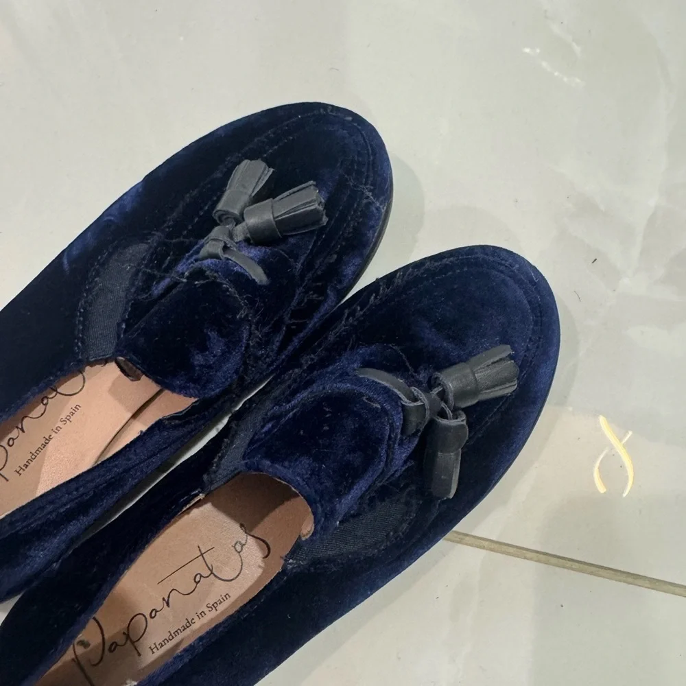 Navy‎ Blue Velvet Kids Shoes